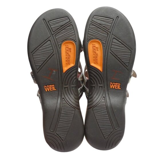 Dr. Andrew Weil Spirit Leather Snakeskin Sandals Orthotic Flip Flops Womens 8 - Picture 12 of 12